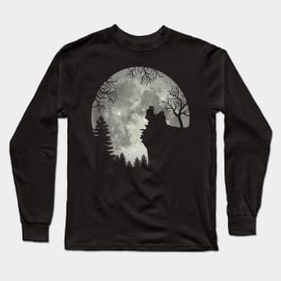 Shih Tzu Dog And Moon Scary Halloween Long Sleeve T-Shirt